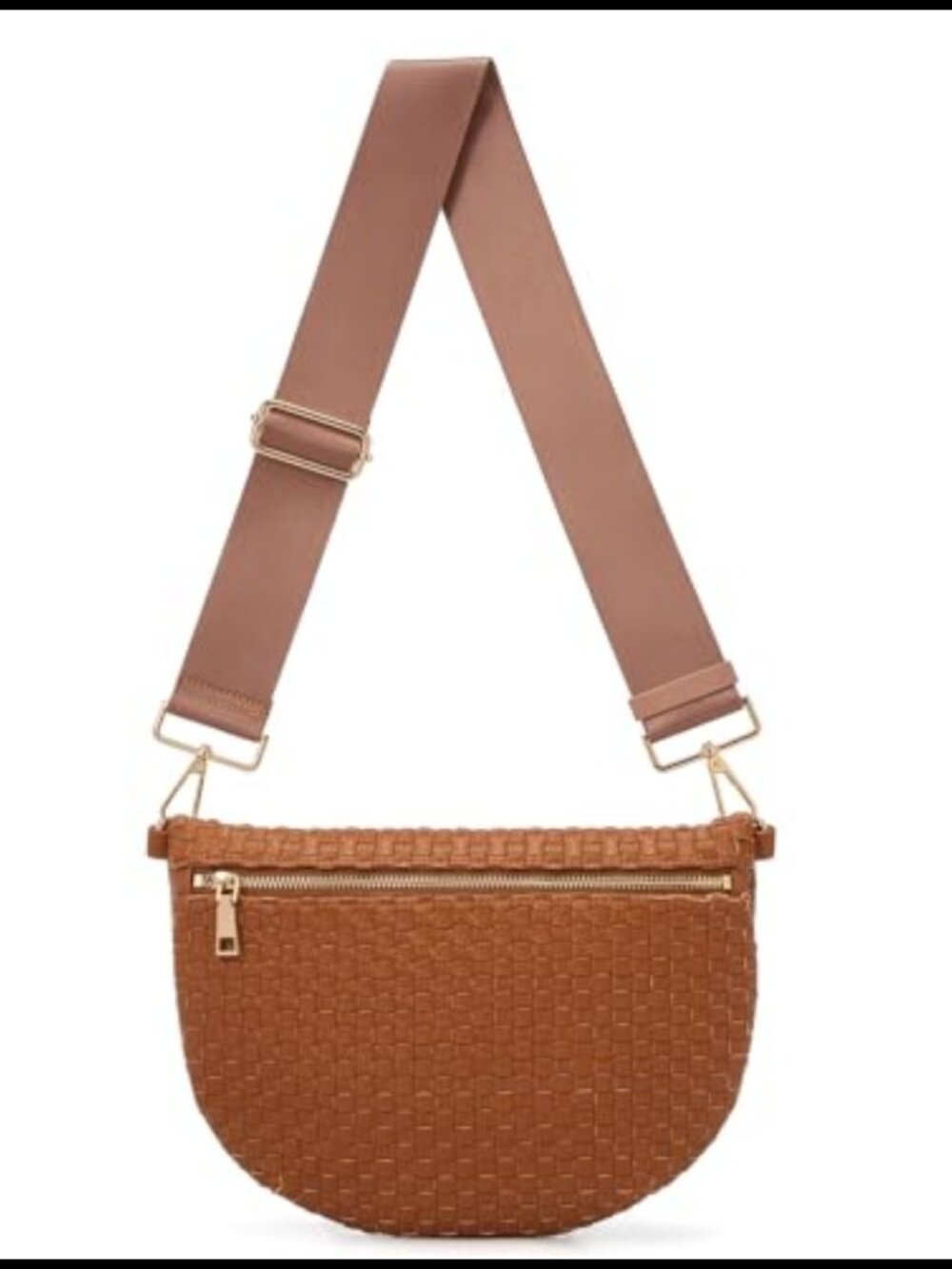 Woven PU Crossbody Waist Pack Travel Sling Bag